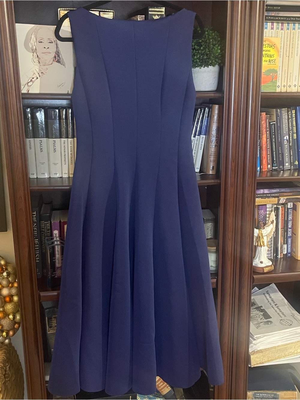 Fashion Nova Deep Blue Scuba Fit & Flare Midi Dress